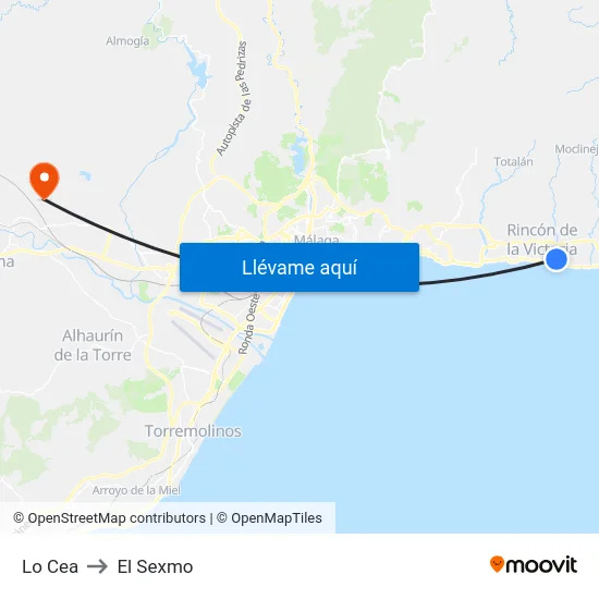 Lo Cea to El Sexmo map