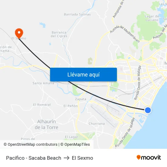 Pacifico - Sacaba Beach to El Sexmo map
