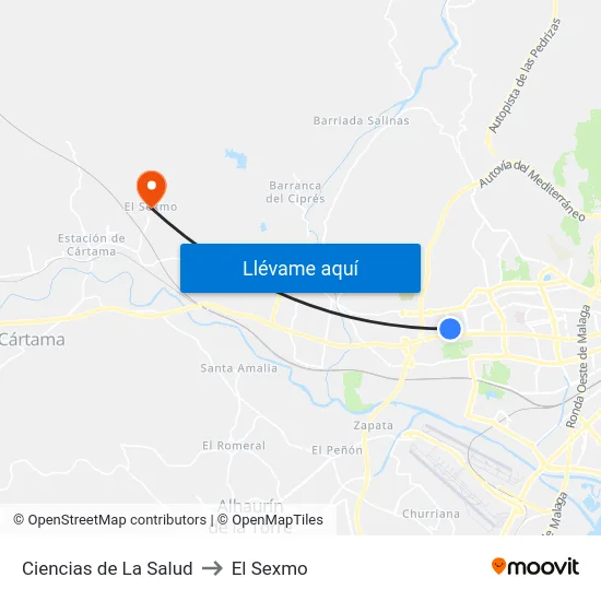 Ciencias de La Salud to El Sexmo map