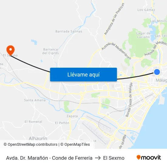 Avda. Dr. Marañón - Conde de Ferrería to El Sexmo map