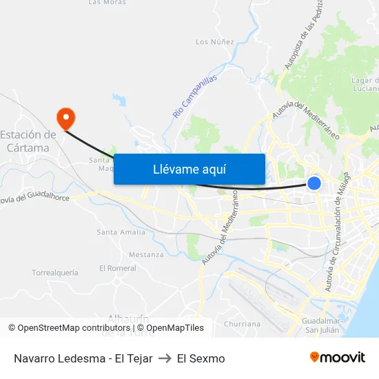 Navarro Ledesma - El Tejar to El Sexmo map