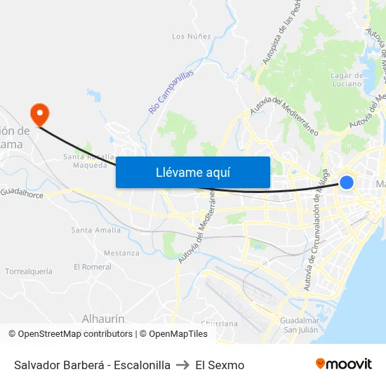 Salvador Barberá - Escalonilla to El Sexmo map