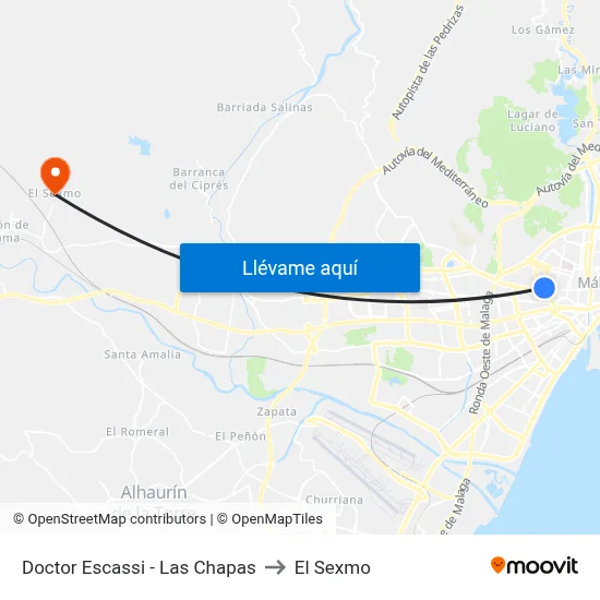 Doctor Escassi - Las Chapas to El Sexmo map