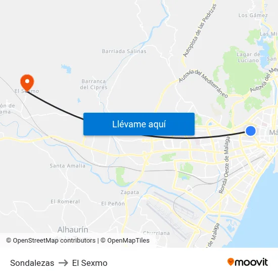 Sondalezas to El Sexmo map