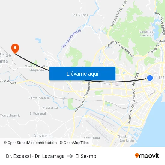 Dr. Escassi - Dr. Lazárraga to El Sexmo map