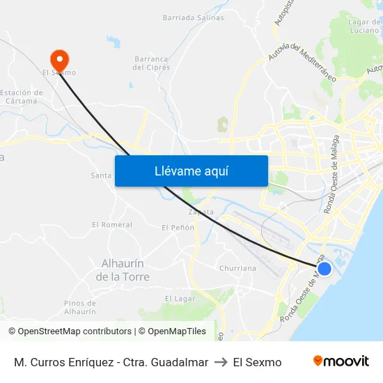 M. Curros Enríquez - Ctra. Guadalmar to El Sexmo map