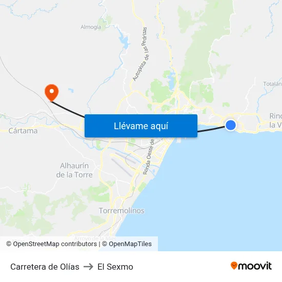 Carretera de Olías to El Sexmo map