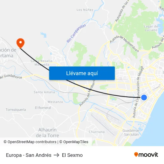 Europa - San Andrés to El Sexmo map