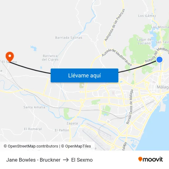 Jane Bowles - Bruckner to El Sexmo map