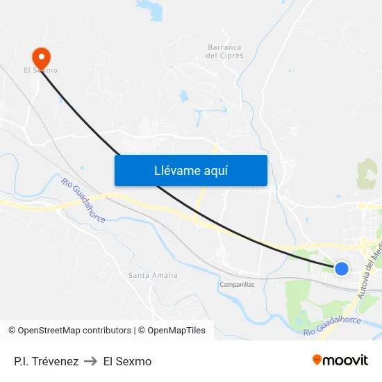 P.I. Trévenez to El Sexmo map