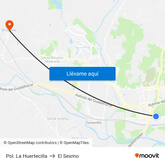 Pol. La Huertecilla to El Sexmo map