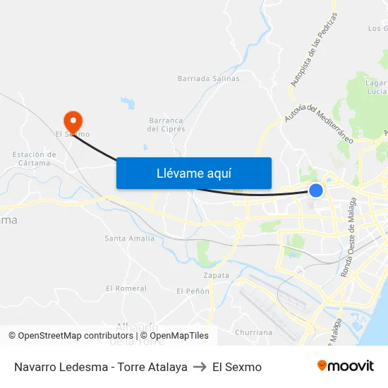 Navarro Ledesma - Torre Atalaya to El Sexmo map