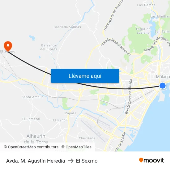 Avda. M. Agustín Heredia to El Sexmo map