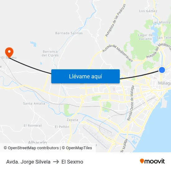 Avda. Jorge Silvela to El Sexmo map