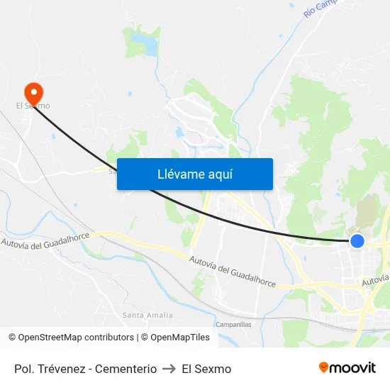 Pol. Trévenez - Cementerio to El Sexmo map