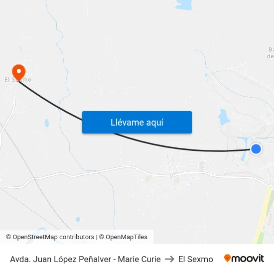 Avda. Juan López Peñalver - Marie Curie to El Sexmo map