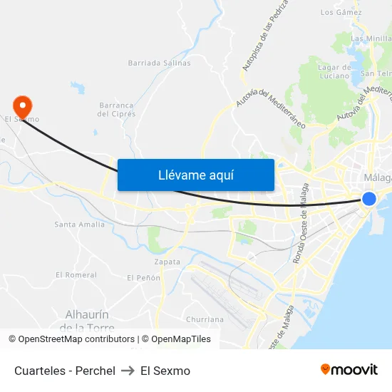 Cuarteles - Perchel to El Sexmo map