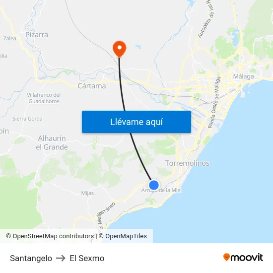 Santangelo to El Sexmo map