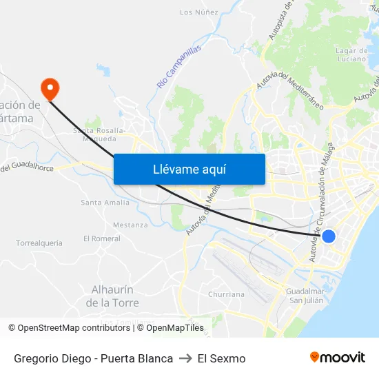 Gregorio Diego - Puerta Blanca to El Sexmo map