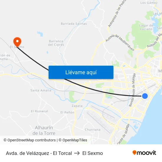 Avda. de Velázquez - El Torcal to El Sexmo map