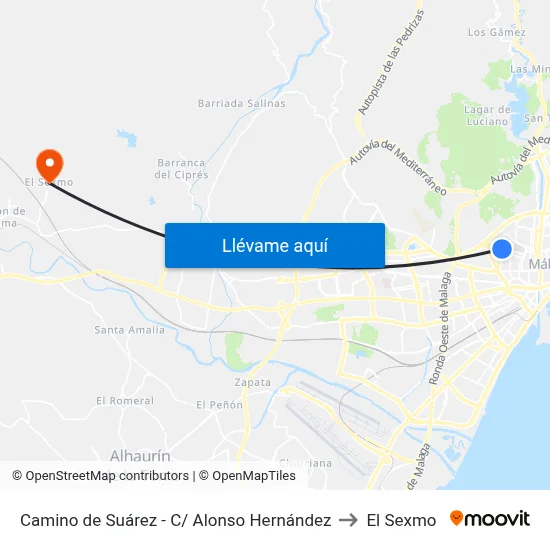 Camino de Suárez - C/ Alonso Hernández to El Sexmo map