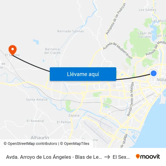 Avda. Arroyo de Los Ángeles - Blas de Lezo to El Sexmo map
