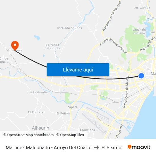 Martínez Maldonado - Arroyo Del Cuarto to El Sexmo map