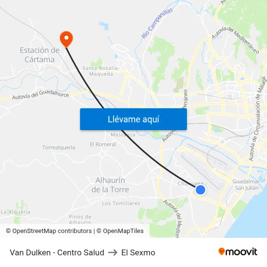 Van Dulken - Centro Salud to El Sexmo map