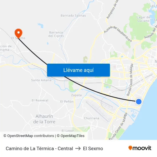 Camino de La Térmica - Central to El Sexmo map