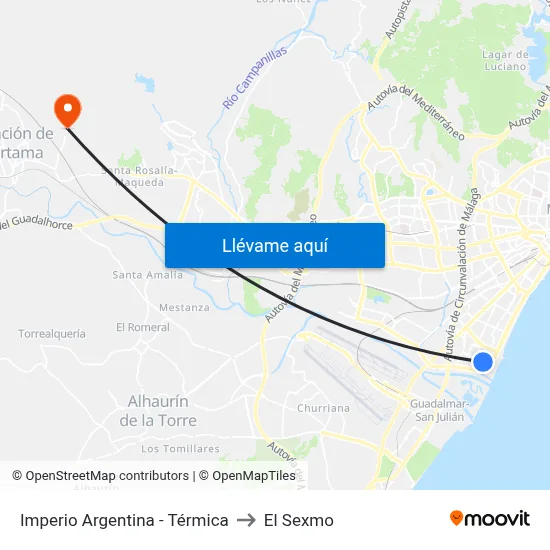 Imperio Argentina - Térmica to El Sexmo map