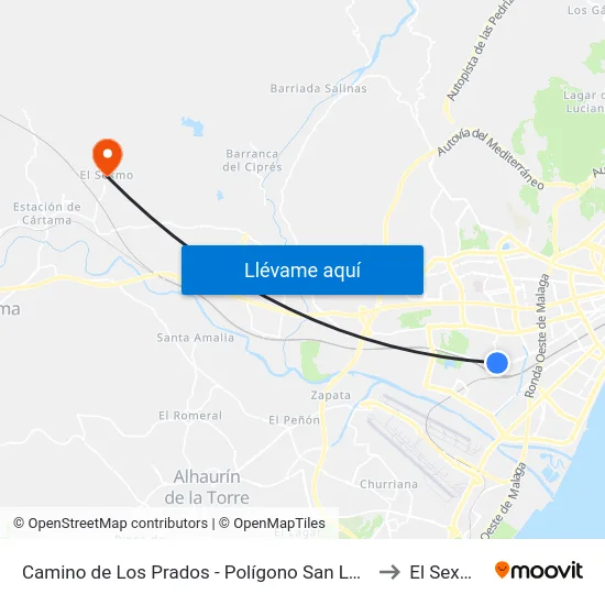 Camino de Los Prados - Polígono San Luis to El Sexmo map