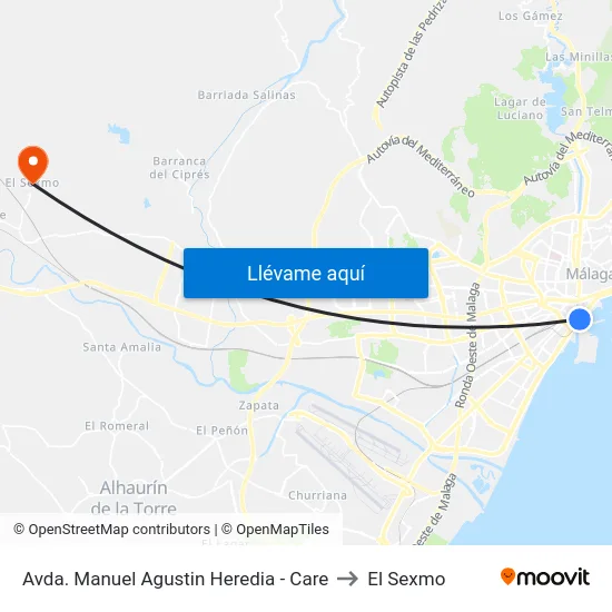 Avda. Manuel Agustin Heredia - Care to El Sexmo map