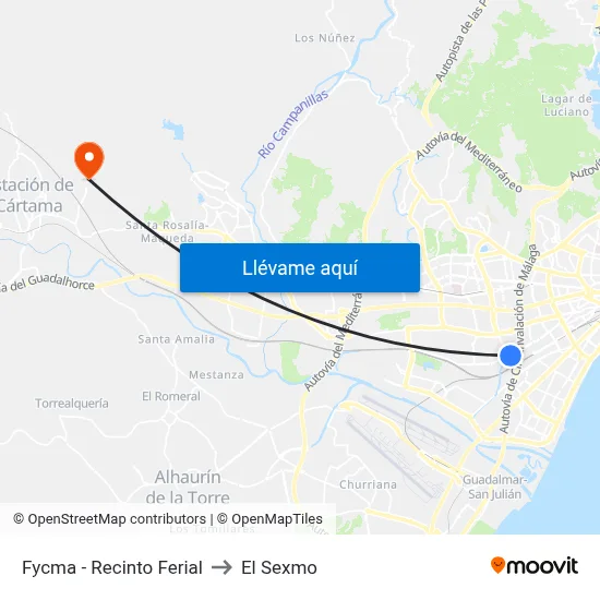 Fycma - Recinto Ferial to El Sexmo map