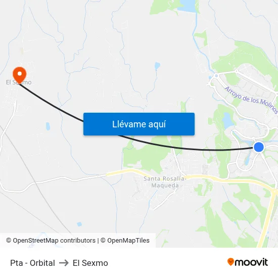 Pta - Orbital to El Sexmo map