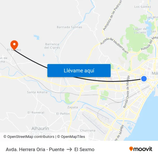 Avda. Herrera Oria - Puente to El Sexmo map