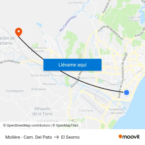 Molière - Cam. Del Pato to El Sexmo map