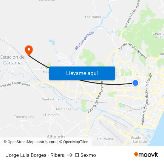Jorge Luis Borges - Ribera to El Sexmo map