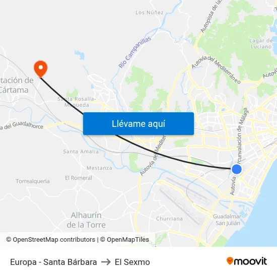 Europa - Santa Bárbara to El Sexmo map