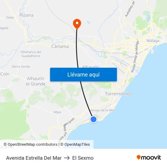 Avenida Estrella Del Mar to El Sexmo map