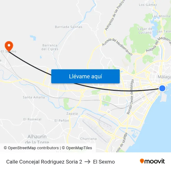 Calle Concejal Rodriguez Soria 2 to El Sexmo map