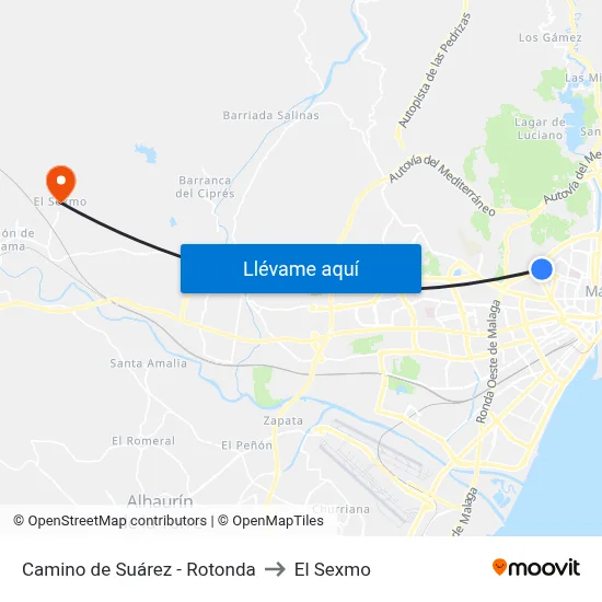 Camino de Suárez - Rotonda to El Sexmo map