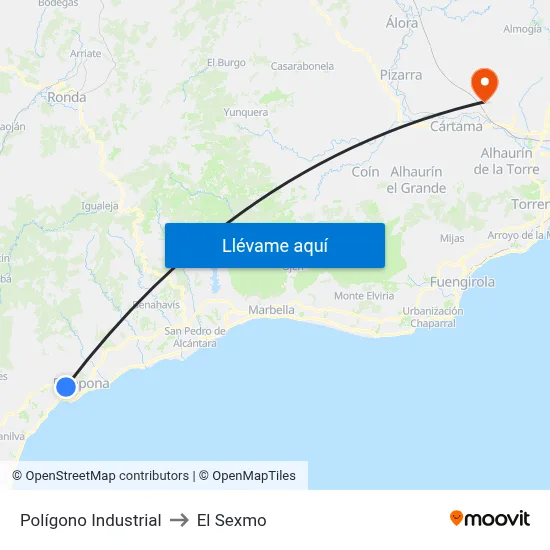 Polígono Industrial to El Sexmo map