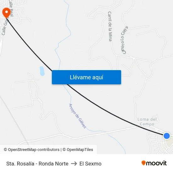 Sta. Rosalía - Ronda Norte to El Sexmo map