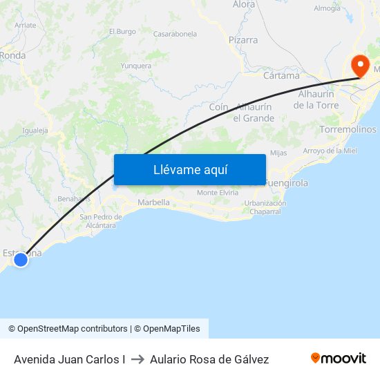 Avenida Juan Carlos I to Aulario Rosa de Gálvez map