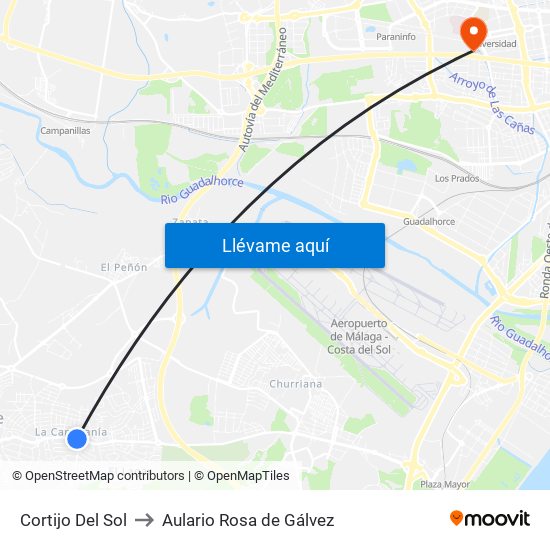 Cortijo Del Sol to Aulario Rosa de Gálvez map