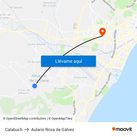 Calabuch to Aulario Rosa de Gálvez map