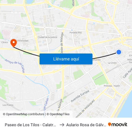 Paseo de Los Tilos - Calatrava to Aulario Rosa de Gálvez map