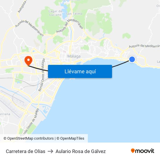 Carretera de Olías to Aulario Rosa de Gálvez map