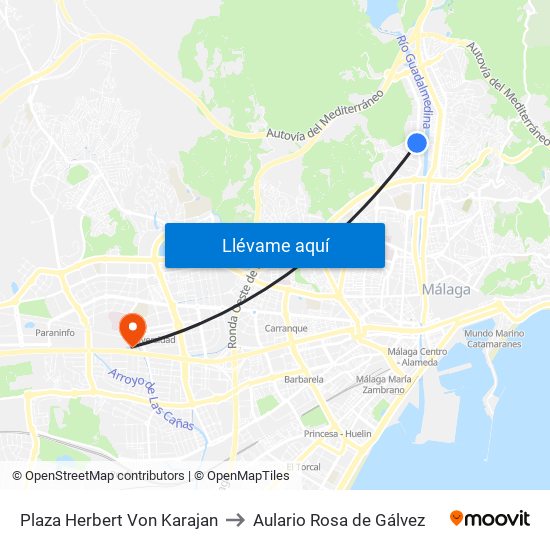 Plaza Herbert Von Karajan to Aulario Rosa de Gálvez map