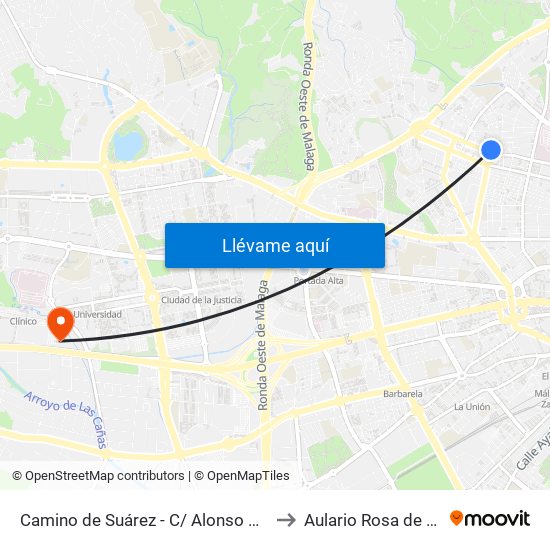 Camino de Suárez - C/ Alonso Hernández to Aulario Rosa de Gálvez map